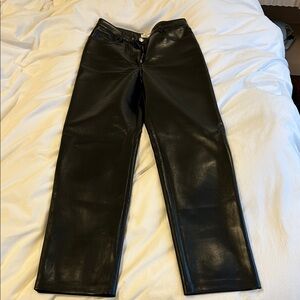 Aritzia Wilfred Leather Straight Leg Pants